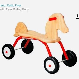 Vintage wooden radio flyer rolling pony ages 1-3 years new in box